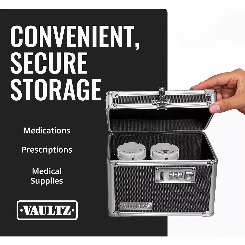 Vaultz Locking Medicine Box Black Perfect Size w/3-Digit Combination Lock 1 Ct