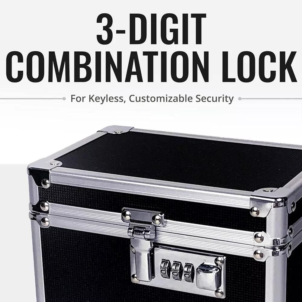 Vaultz Locking Medicine Box Black Perfect Size w/3-Digit Combination Lock 1 Ct