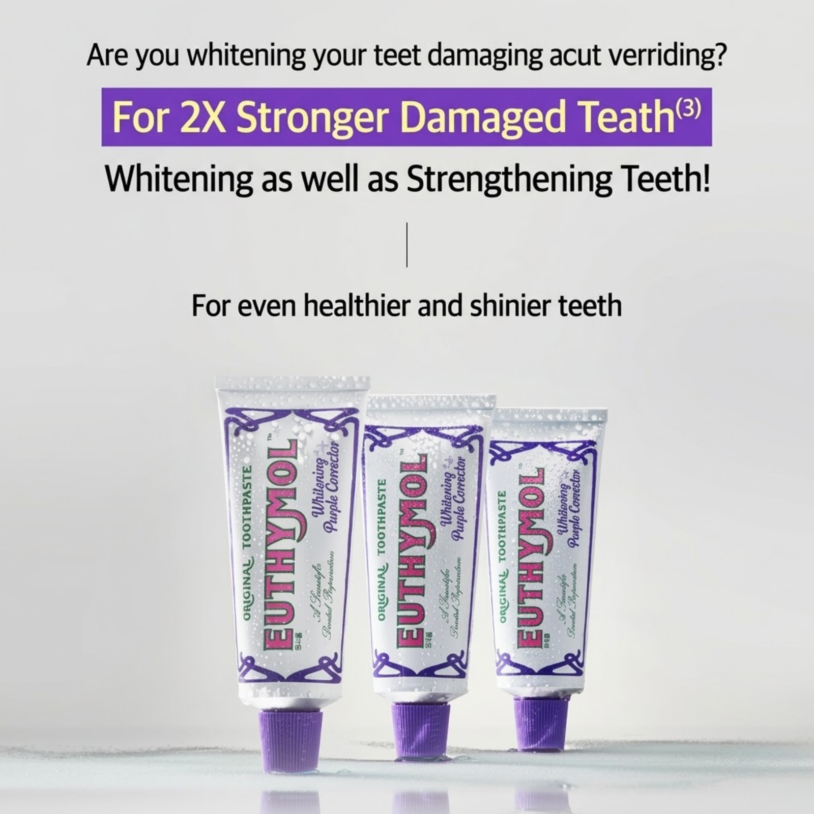 EUTHYMOL Whitening Purple Corrector Toothpaste 106g Fluoride Fresh Breath