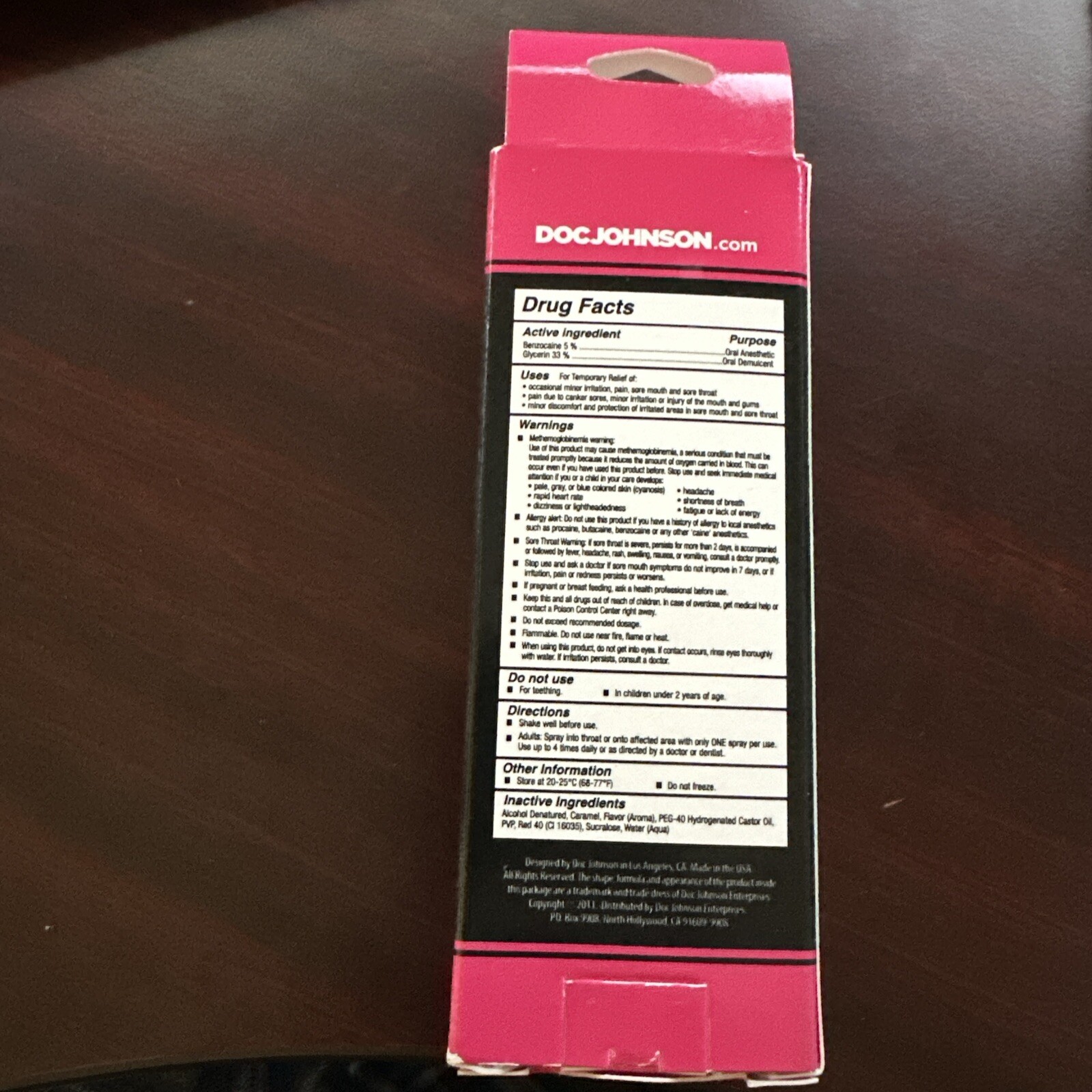 Doc Johnson GoodHead Deep Throat Oral Anesthetic Spray 2oz Strawberry