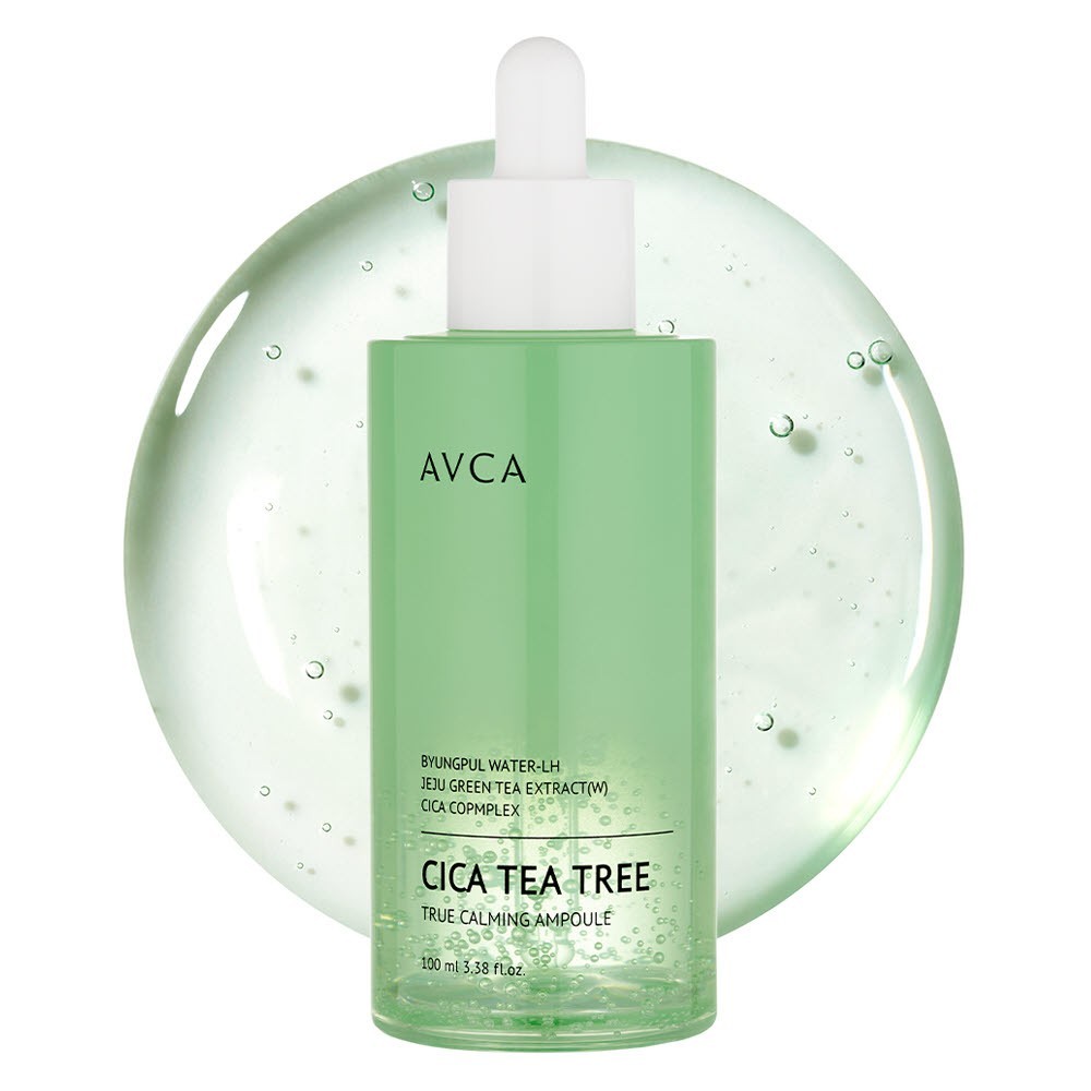 AVCA True Calming Cica Tea Tree Rebalancing Ampoule 100ml Soothing Blemish Serum