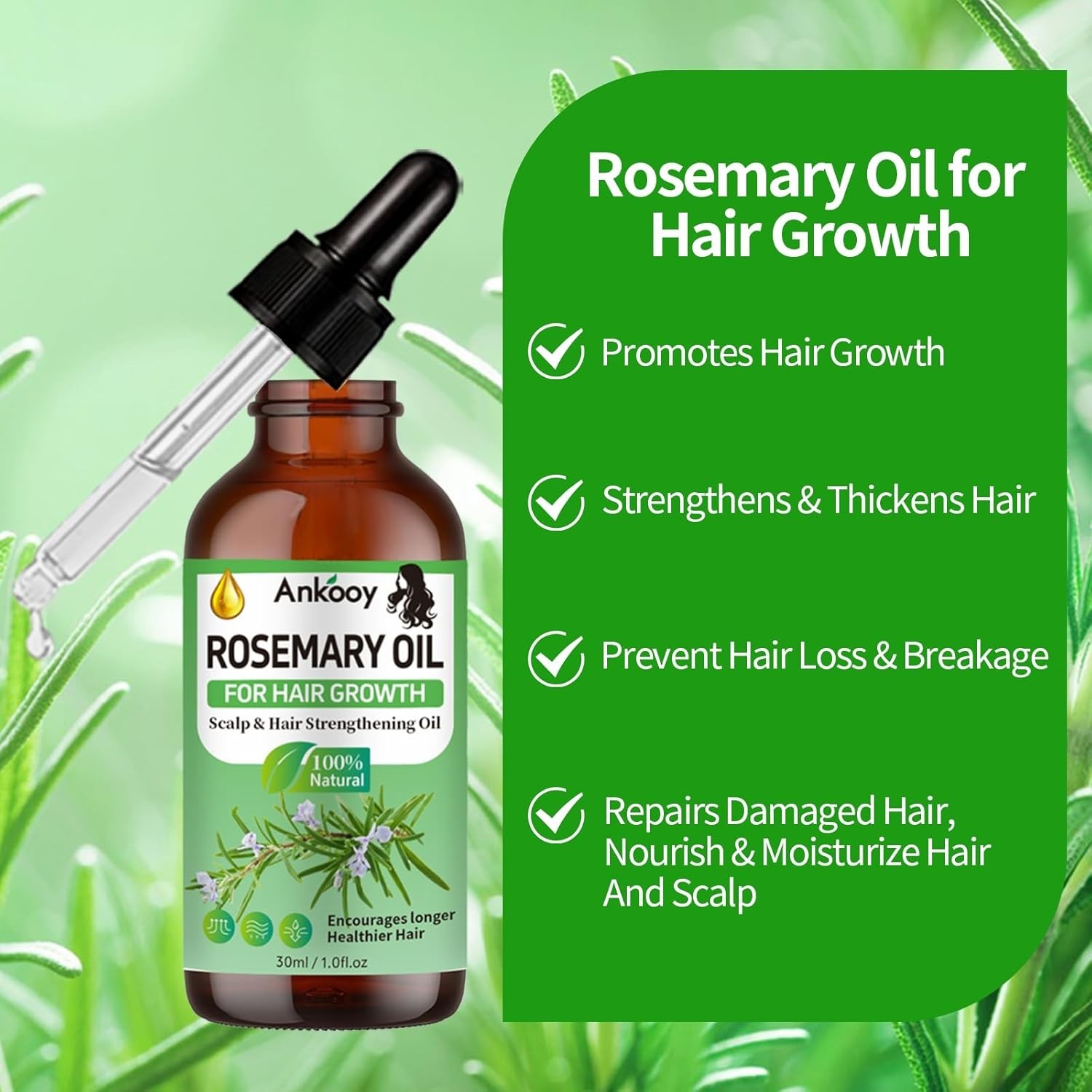 3 Pack Rosemary Oil for Hair Growth,Rosemary Hair Growth Oil,Strengthening Oil f