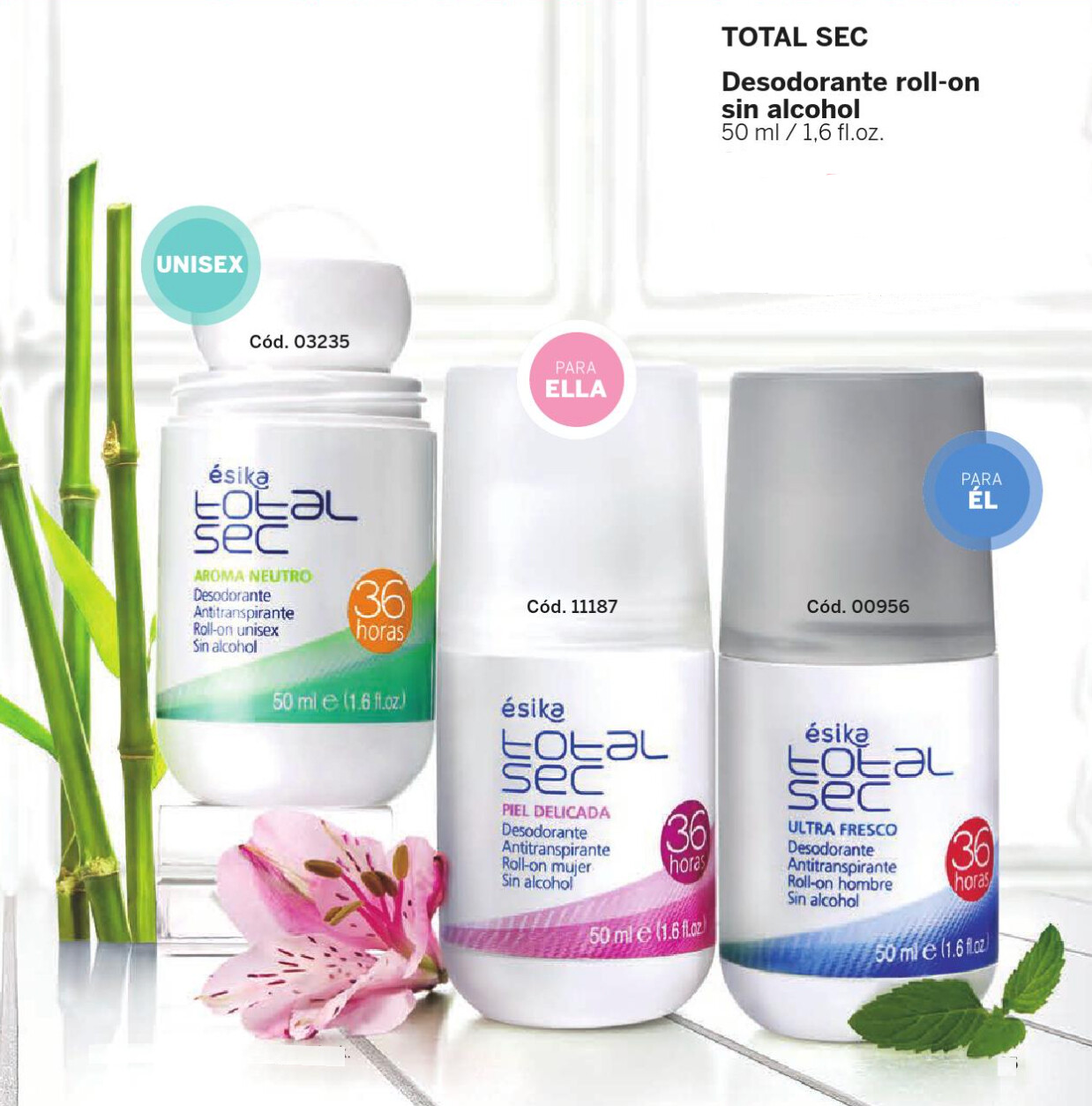 Esika Total Sec Unisex & Women Roll-on Antiperspirant Deodorant 2-Pack
