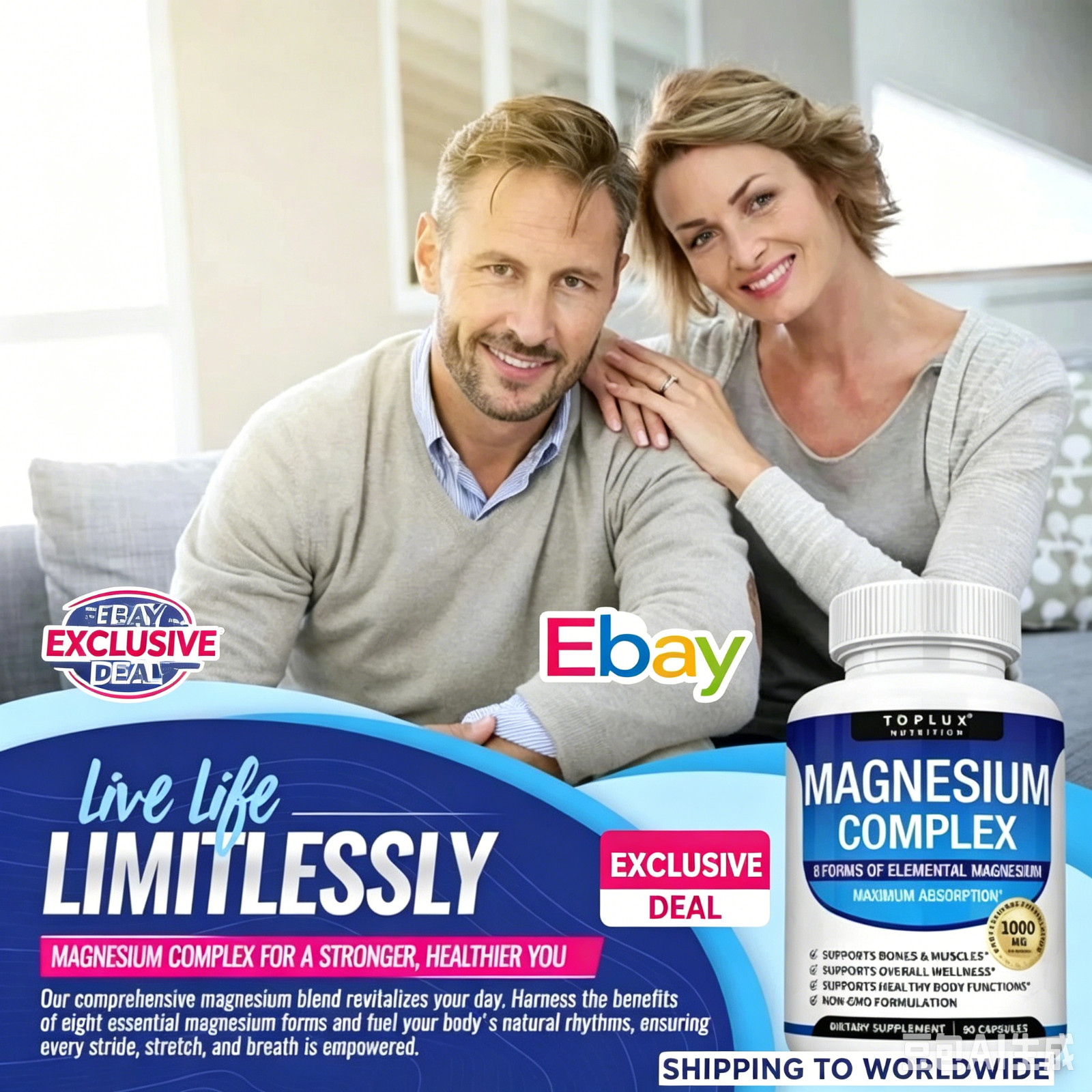 8-in-1 Essential Magnesium Complex | Fitness Supplement, Boost Immunity