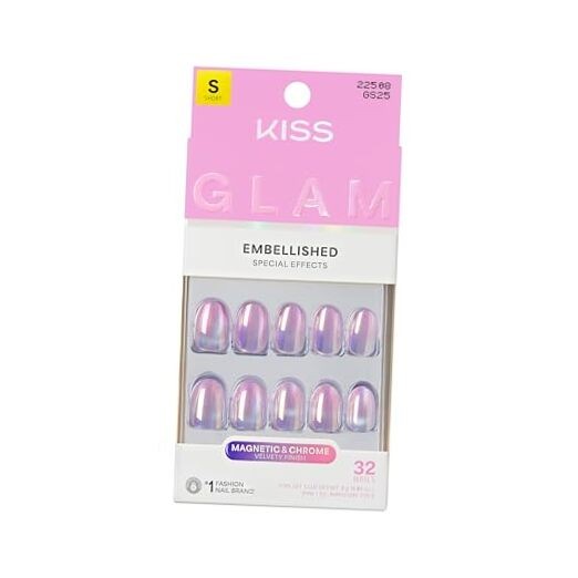 Glam, Press On Nails, Nail glue included, », Pink Size, Short One n Only