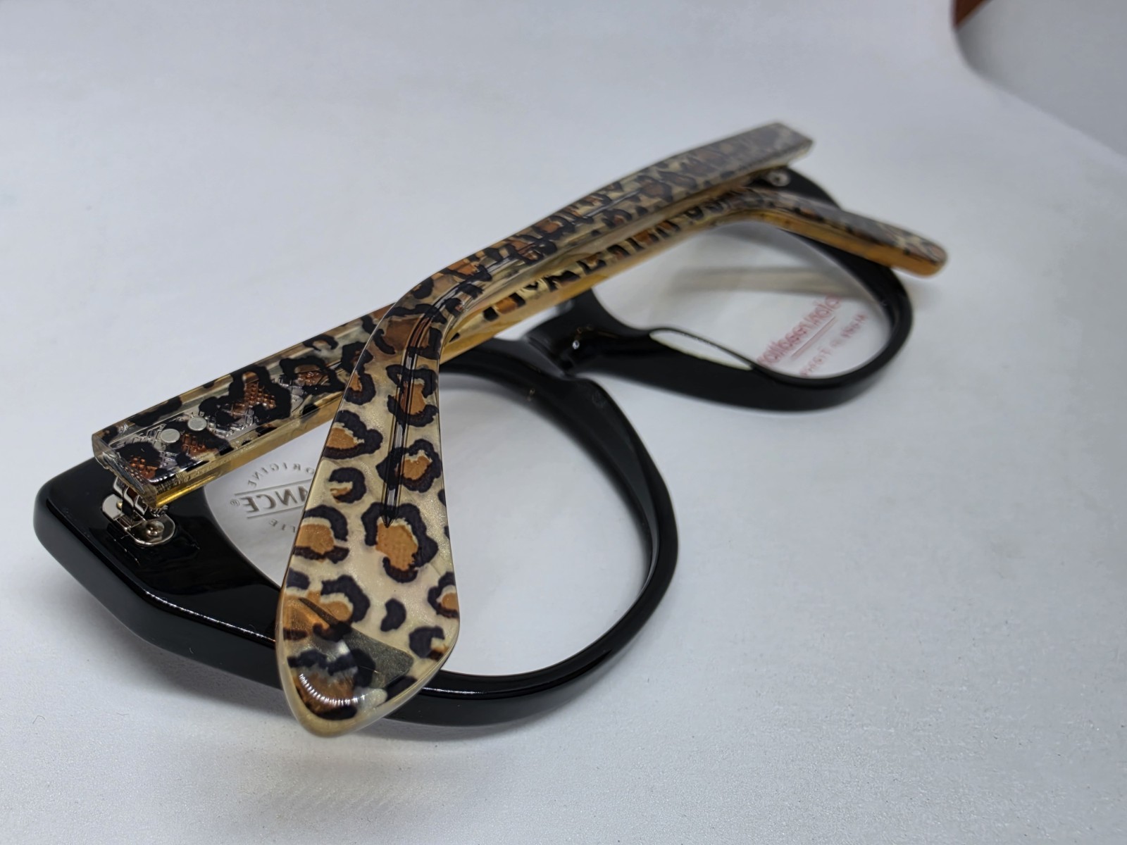 JEAN LAFONT PARIS NIGHTCLUB 100 BLACK/LEOPARD EYEGLASSES NEW AUTHENTIC FRANCE