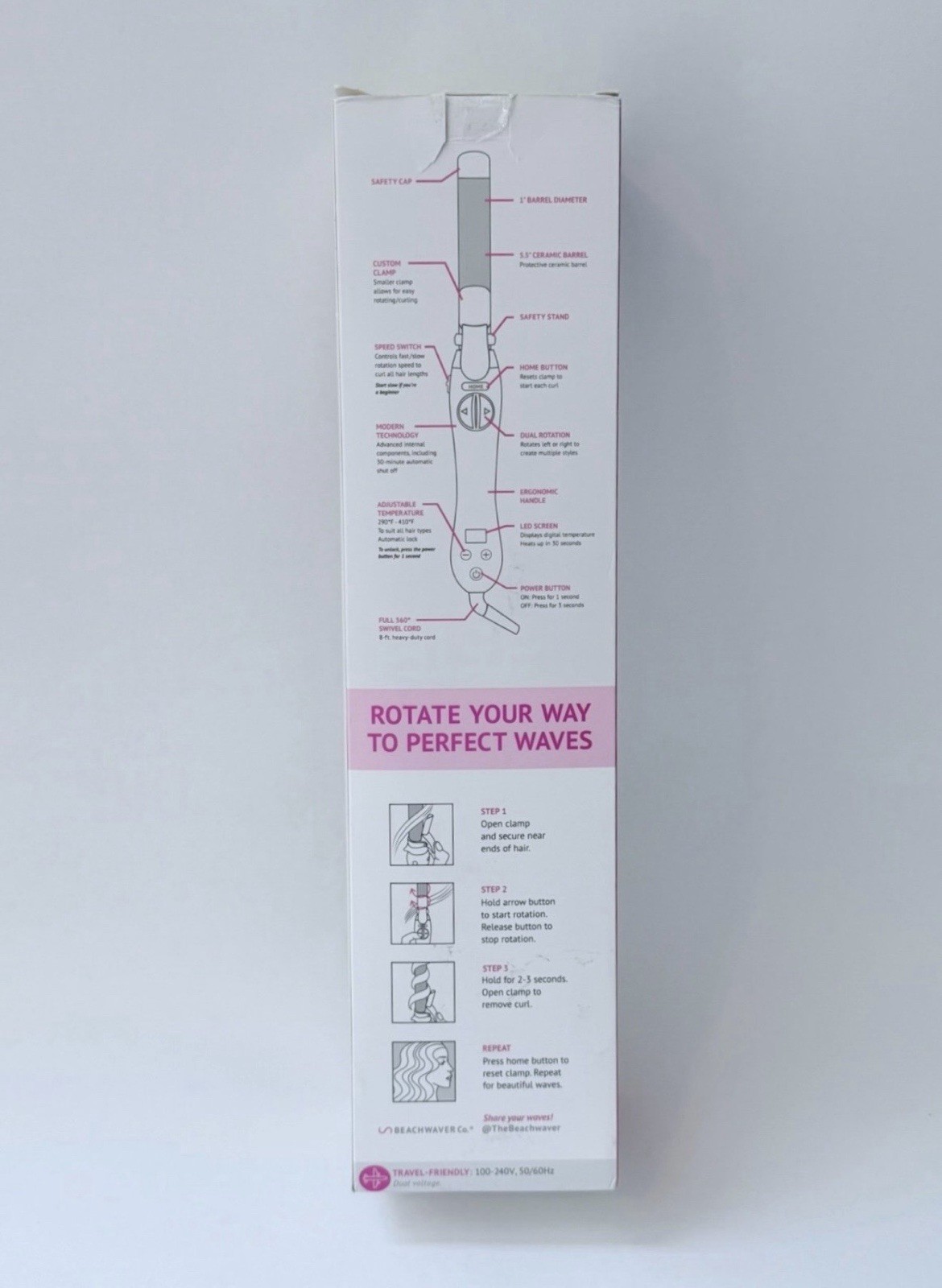 Beachwaver S1 Ceramic Curling Iron Rotating 1″ Classic Barrel