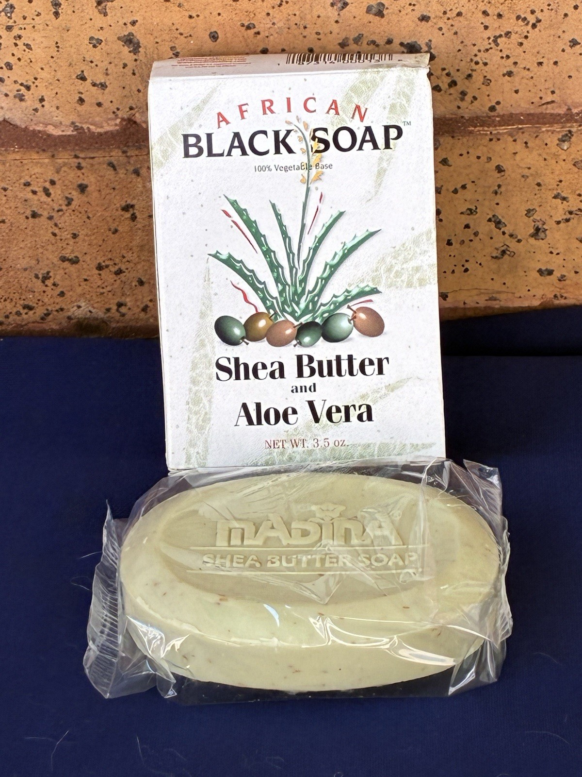 2 ~ORIGINAL Madina African BLACK SOAP SHEA BUTTER and ALOE VERA~ NEW /Box