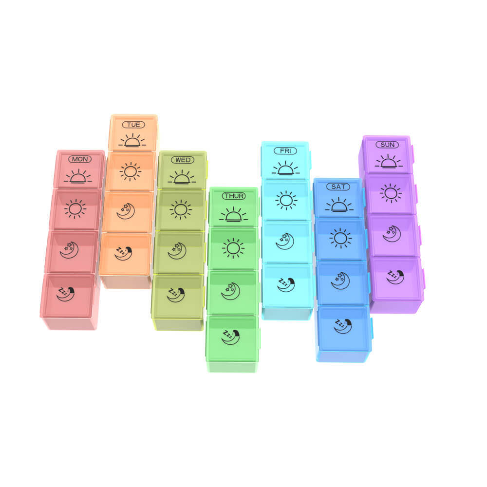 7 Day Pill Organiser Moisture-Proof Dust-Proof Large Weekly Pill Box for Fish US