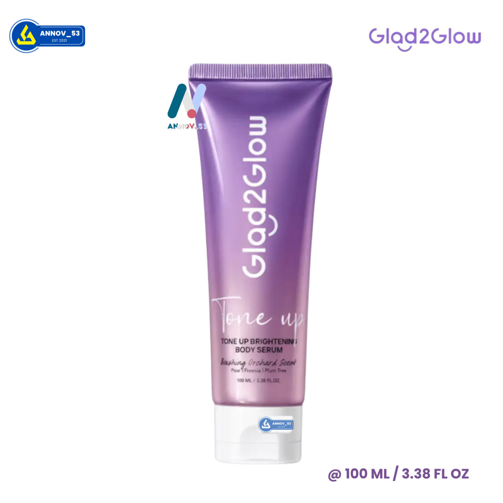 GLAD2GLOW Natural Tone Up Body Serum Moist Smooth Dark Spots Waterproof 100ml